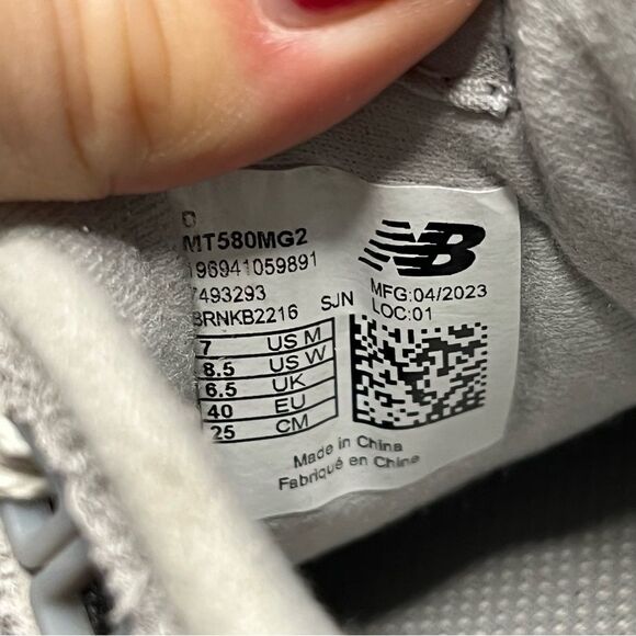 New Balance Grey Raincloud 580 7 - Picture 7 of 7